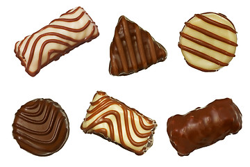 Image showing Different chocolate pralines