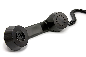 Image showing black scratched telephone receiver