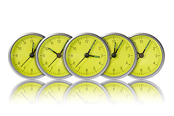 Image showing Green clocks