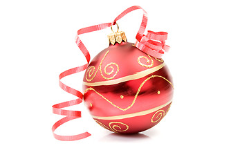 Image showing red christmas bauble