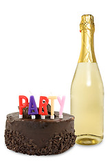 Image showing party cake and champagne
