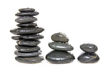 Image showing three stacks of stones