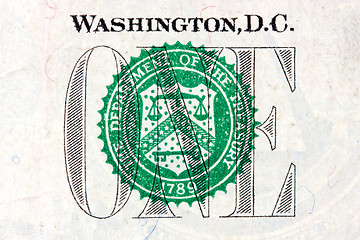 Image showing Detail of one dollar bill