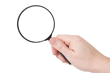 Image showing Magnifying glass in hand