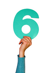 Image showing number six in hand