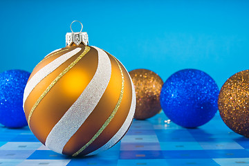 Image showing colorful christmas baubles