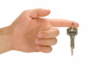 Image showing hand with keys on forefinger