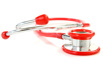 Image showing red medical stethoscope