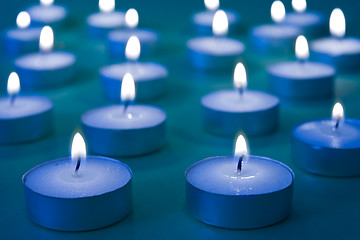 Image showing group of burning candles