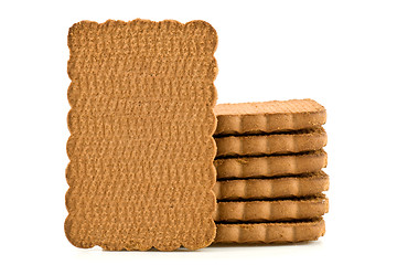 Image showing pile of chocolate biscuits