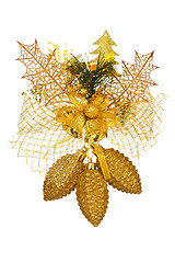 Image showing Xmas decoration with bells and pine cones
