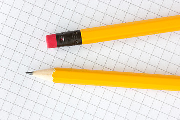 Image showing Pencils on the squared paper