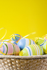 Image showing punnet with colorful easter eggs