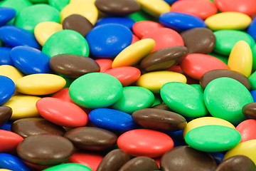 Image showing background of candy coated chocolate sweets