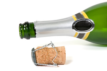 Image showing  champagne bottle and cork