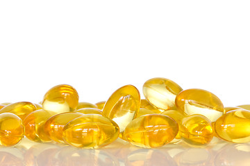 Image showing Pile of fish oil capsules 