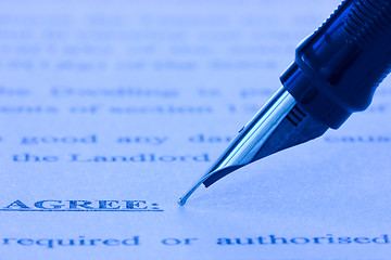 Image showing fountain pen and printed agreement