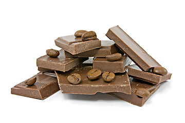 Image showing coffee beans and chocolate