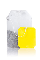 Image showing Teabag with yellow label