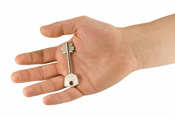 Image showing hand holding key