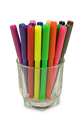 Image showing felt tip pens in a glass