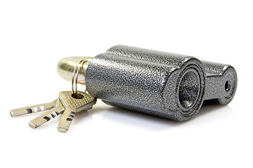 Image showing  padlock with a keys 