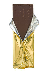 Image showing chocolate bar in golden foil