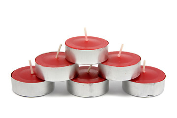 Image showing red candles stack