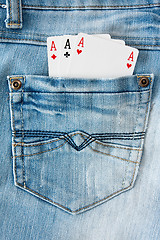 Image showing three aces in the   pocket