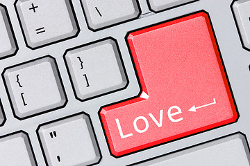 Image showing Modern keyboard with love text
