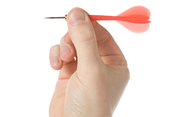 Image showing hand with red dart