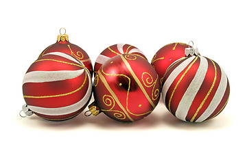 Image showing set of christmas baubles