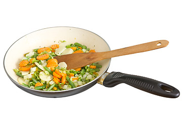 Image showing Vegetables fried in a pan