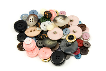 Image showing pile of various sewing buttons
