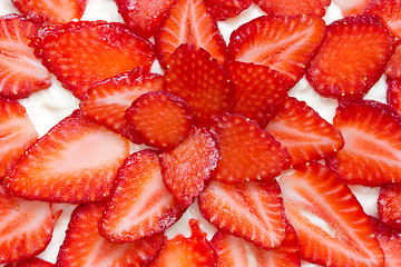 Image showing fresh and tasty strawberry cake