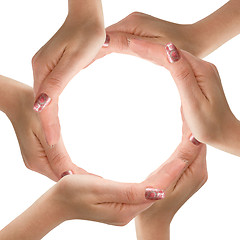 Image showing Woman's hands made circle 