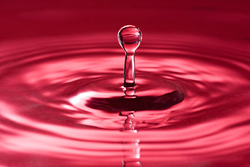 Image showing  red water splash