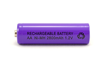 Image showing purple rechargeable battery