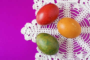 Image showing easter eggs on decorative napkin