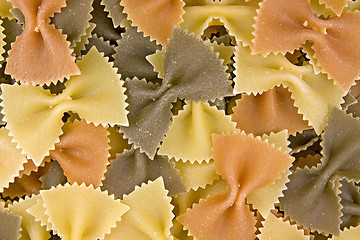 Image showing close up of  multi-colored bow pasta