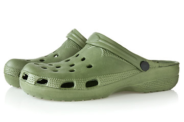 Image showing green rubber sandals 