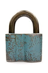 Image showing old blue padlock