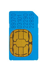 Image showing blue gsm phone sim card 