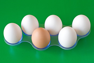 Image showing eggs on green background