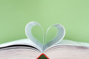 Image showing book with bent pages in the form of heart