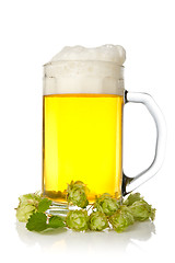 Image showing mug of beer with hop