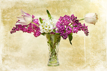 Image showing flowers in grunge style