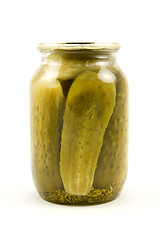 Image showing glass jar with cucumbers