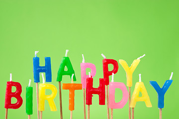 Image showing Happy Birthday candle text 