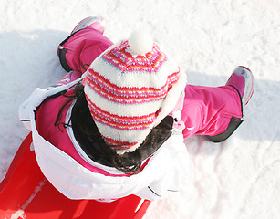 Image showing It is hard work sledding all day